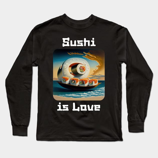 Sushi is love v1 Long Sleeve T-Shirt by AI-datamancer